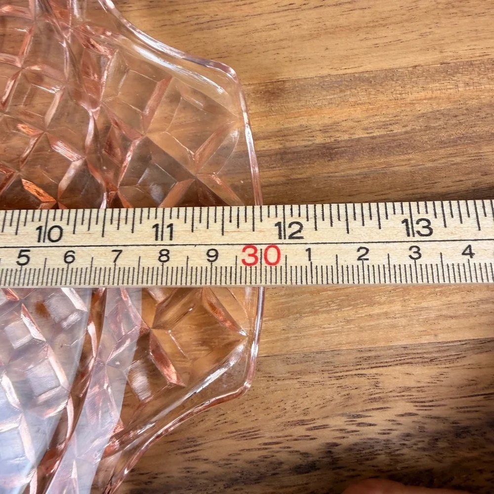 Anchor Hocking Waterford Pink Depression Glass Sandwich Plate Platter 12 inch